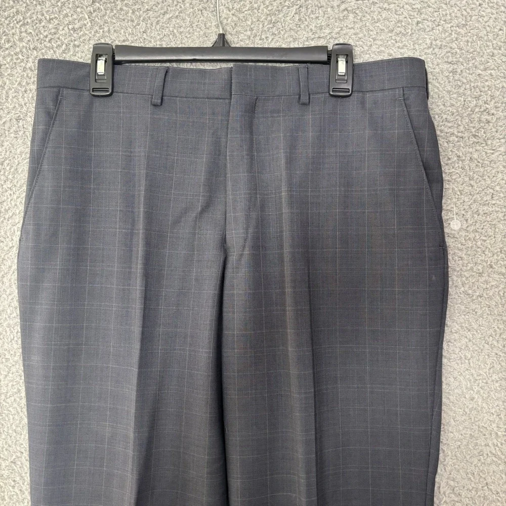 Jos. A. Bank Joseph Mens 40L Slim Fit 2 Piece Suit 100% Wool Blue Plaid 36x32